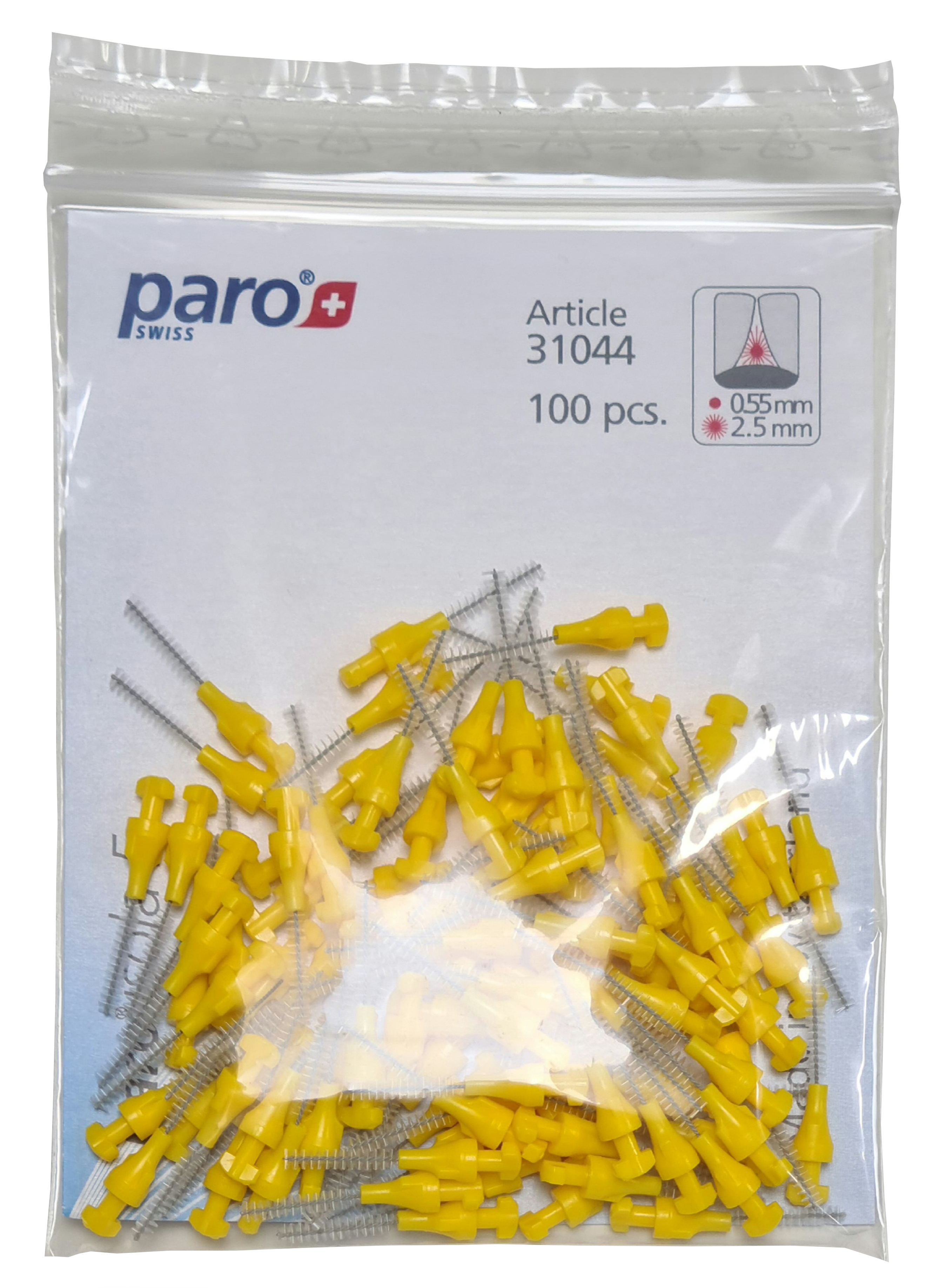 paro® isola f, xx-fein, gelb, zylindrisch, ø 2.5 mm, 100 Stück