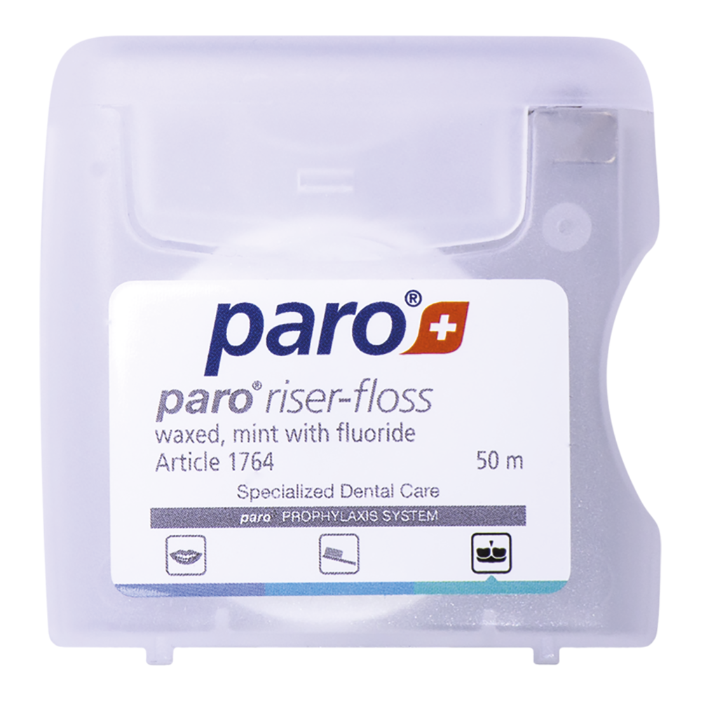 paro® riser-floss, mint, gewachst, fluoridiert, 50 m